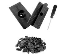 100 PièCes Composite Decking Clips de Fixation En T, Clips de Fixation En T Composites Pour Terrasse, Clips en T en Plastique, Clips de Terrasse Composites en Plastique Apportez 1 Tournevis