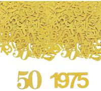 100 Pièces Confettis Décoration 50 Femme,Années 50 Mariage Ornements D'anniversaire Disperser Paillettes Dorées Table Pour Fête Amusante 50ans Homme Adoré Jour De Noces Serpentins Éparpiller