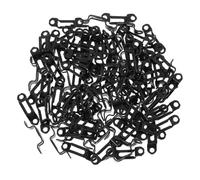100 Pièces Connecteur de Meubles en Fer Noir Invisible | Kit Boucle et Vis, Design Entièrement Ouvert, Usage pour Assemblage de Mobilier, Finition Noire