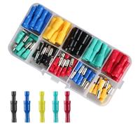 100 Pièces Connecteur Rapide à Sertir Isolé, Bornes Bullet Mâle Femelle | PVC, Cinq Couleurs pour Identification des Fils, Circuits D’éclairage et Lignes Plc, 0,5 à 6 Mm²