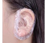 100 pièces Couvre-oreilles jetables imperméables en matériau PEHD haute pression. Idéal pour la teinture des cheveux, le bain, le nettoyage, les soins de beauté, le shampooing. Protège le conduit audi