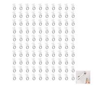 100 Pièces Crochet Rideau Rail et Glisseur - Kit Complet Accroche Rideau en Plastique et Métal - Anneaux Rideaux Silencieux pour Rail Plafond et Fenêtre - Installation Facile sans Perçage Blanc