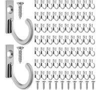 100 Pièces Crochet Simple Murale Crochets de Robe Crochets à Manteau et 110 Pièces Vis pour Clé Suspendue Crochets Bijoux (Argenté)
