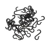 100 Pièces Crochets S en Plastique Noir, Design Plat | Profil Affleurant, Surface Lisse, Optimisation de L’espace, Usage Atelier ou Locataire, pour Grille et Ustensiles