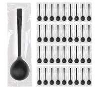 100 Pièces Cuillères Réutilisables 14.2cm, Mini Cuillère Haute dureté Noir,Petite Cuillère à Dessert,Couvert Idéales pour Anniversaires, Pique-niques, Fêtes, Buffets, Mariages, Traiteurs