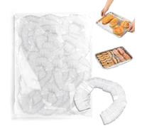 100 Pièces Cuisson Couvre Plat Elastique 60 x 40 cm, Plastique Elastique Charlotte Alimentaire Réutilisable Emballage Alimentaire pour Pizza Pain Pâte Etanchéité Bac à Biscuits Extérieur (100 Pièces)