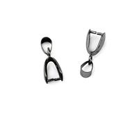 100 pièces cuivre or argent plaqué pendentif pincer Bail fermoirs collier crochets Clips connecteur for bijoux à bricoler soi-même faisant des résultats pour Collier(Black,6x14mm)