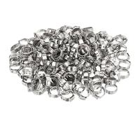 100 pièces d'anneau de sertissage Pex en acier inoxydable, largeur bande d'acier 7 mm, collier serrage à oreille unique adapté aux connexions raccords tuyaux tubes PEX(14.1~16.6mm)