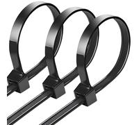 100 Pièces d'attaches de Câble Professionnelles 450 x 8 mm, Collier de Serrage Noir à la Traction 75kg, Autobloquant, Serflex Résistant aux UV, Idéale pour l'intérieur et l'extérieur