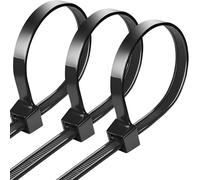 100 Pièces d'attaches de Câble Professionnelles, Collier de Serrage Noir à la Traction 75kg, Autobloquant, Serflex Résistant aux UV, Idéale pour l'intérieur et l'extérieur (500mm x 8mm)