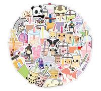 100 pièces d'autocollants bubble tea, papier auto-adhésif imperméable et mignon, autocollants d'animaux de bande dessinée, utilisés dans les albums, cahiers, agendas, artisanat de bricolage