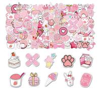 100 Pièces D'Autocollants Roses Mignons, Autocollants Graffiti Créatifs, Autocollants Fille, Autocollants Décoratifs, Autocollants Imperméables, Etc.