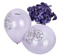 100 pièces de ballons de fête en latex violet, ballons ronds imprimés à motif de tête de fantôme, ballons écologiques pour décoration d’anniversaire, de mariage, de remise de