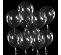 100 pièces de ballons transparents, 12 pouces de ballons latex transparent, ballon d'hélium transparent, ballons de fête pour les fêtes de bébé anniversaire mariage Saint-Valentin graduation communion