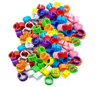 100 pièces de bandes de pattes de pigeon de volaille, bandes de pattes d'identification de poulet multicolores numéro 001-500, bandes de pattes de volaille durables pour poulets 12 mm (0.47in)101-200