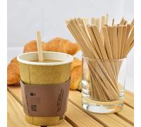 100 pièces de bâtonnets à café en bois, bâtonnet de brassage jetable rond quotidien. Fournitures scolaires pour la rentrée scolaire Taille Uniquebois