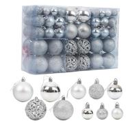 100 pièces de boules de Noël sans éclats, boules pour décoration de sapin de Noël, ornements pour Noël, décorations suspendues (Argent)