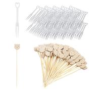 100 Pièces De Brochettes D'Ours, 100 Pièces De Fourchettes Transparentes, Brochettes De Fruits Réutilisables, Brochettes De Dessert, Brochettes De Décoration De Cocktail