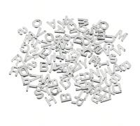 100 pièces de charms en acier inoxydable mélangés au hasard de lettres, convenant pour bracelets, colliers. Charms en métal pour la fabrication de bijoux DIY Taille UniqueAcier inoxydable