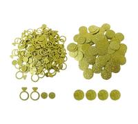 100 pièces de confettis en anneau de décoration de fête, 100 pièces de confettis en forme de cœur doré, décorations de fête de fiançailles, confettis en anneau scintillant, confettis décoratifs