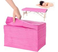 100 pièces de draps jetables de 31" x 71" pour table de massage en tissu non tissé. Couverture de lit SPA respirante pour massage, beauté et tatouage (rose) 10 pièces,20 pièces,50 pièces,100 pièces,5