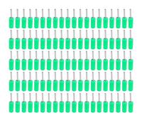 100 pièces de fiche banane mâle, connecteur droit pour câble d’enceinte audio mini banane, broche en laiton plaqué pour prise de 2 mm, 10 A 60 V DC, pour laboratoires électr (Verte)