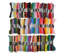 100 pièces de fil à broder, fil de coton pour broderie à la main, avec une finition brillante et un toucher soyeux, 8 mètres par écheveau, dans des couleurs vives et riches, idéal