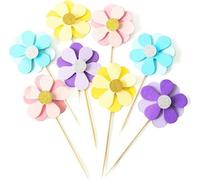 100 PIÈCES de fleurs multicolores Cupcake Topper Mini Gâteau Décoration Alimentaire Topper Party Accessoires décoratifs pour anniversaire Mariage Baby Shower Marque : CANDeal