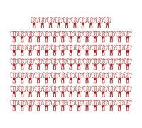 100 pièces de jolis clips en métal creux en forme d’ours, petits clips à papier à forte force de serrage, clips de bureau pour documents, certificats, billets et notes (Rouge)