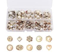 100 Pièces de Perles de Diamant Faux - Boutons à Coudre de Perle pour Vêtements, Costumes, Manteaux, Chandails - Bijoux Vintage