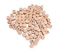 100 pièces de perles en bois de l'alphabet, perles carrées de 12mm, chiffres, lettres cubiques pour la fabrication de porte-clés, de lanières et de bracelets