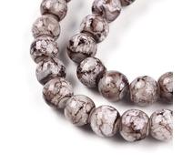 100 pièces de perles en verre pour la fabrication de bijoux - Perles rondes en cristal de 8 mm en verre transparent brun coco pour création de boucles d'oreilles, colliers, bracelets - Fournitures