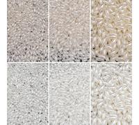 100 pièces de perles lâches imitant le riz lisses et en ABS, de couleur blanc pur beige, avec des trous droits, utilisées pour la réalisation de bijoux, bracelets, bracelets de cheville, colliers - pa