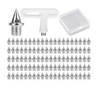 100 pièces de Pointes en Acier avec 1 dissolvant d'ongles et 1 boîte de Rangement, Pointes de Chaussures de Course, Pointes d'athlétisme, Pointes de Remplacement de Chaussures de Course