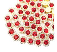 100 pièces de tournesol à coudre sur des cristaux de strass de 8 à 12mm | Strass à griffes de couture for vêtements, embellissements de décoration artisanale(Siam-g,10mm)