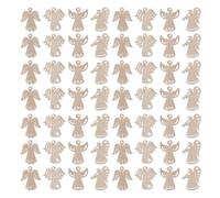 100 Pièces Décorations D’anges en Bois, Lot Artisanal | Paulownia Brut, Trous Prépercés, Surface Lisse Naturelle, Projets Créatifs, Cadres et Paquets Présents