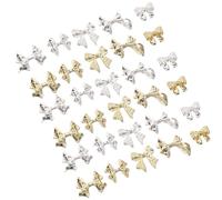100 Pièces Décorations D'ongles Nœud 3d Flatback Style Kawaii | Finition Métallique Brillante, Pose Facile, pour Scrapbooking, Coques, Grips et Événements de Cheerleading