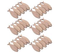100 Pièces Découpes de Poissons en Bois Non Finies | Bois Brun Café, Surface Lisse Poncée, Forme Poisson, pour Ateliers Manuels et Projets de Groupe