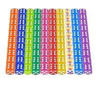 100 Pièces Dés 6 Faces, 12mm Translucide Dés de Jeux Coloré, Jeu de des, Acrylique Dé pour Jeu de Plateau Table Jouer, l'enseignement des Mathématiques, Dés Jeus de Role, 10 Couleurs