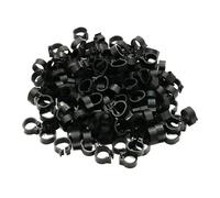 100 pièces, diamètre intérieur de 8 mm, largeur de 5 mm, anneaux de patte de pigeon, bandes d'identification de volaille colorées pour canards, perroquets, etc.,Noir,Diamètre intérieur 8 mm