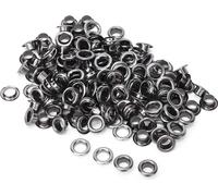 100 pièces d'œillets pour l'artisanat du papier et du tissu, laiton 6 mm, rivets creux double face pour vêtements, sac, ceinture en couleur d'armes