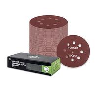 100 Pièces Disques de Ponçage 8 Trous 125mm Ponceuse Excentrique Orbitales Aléatoires Cloisons Sèches Ponceuse Girafe Disques Abrasifs Velcro A-400 Grain