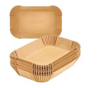 100 pièces doublures de friteuse à air, compatibles for Ninja, FG551/DG551/IG651 Foodi Smart XL doublures de papier parchemin for friteuse à air rectangulaire for gril intérieur