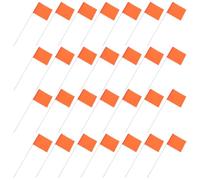 100 Pièces Drapeaux de Marquage au Sol, Piquets D'arpentage | PVC Fluorescent, Haute Visibilité en Faible Lumière, pour Construction et Repérage des Réseaux, Usage par Paysagistes