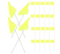 100 Pièces Drapeaux de Marquage Orange Résistants UV et Météo | Acier et Pvc, Restent Droits sur Sable ou Terre Meuble, Espace D’écriture, Repérage Précis