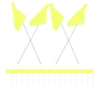 100 Pièces Drapeaux de Signalisation en Acier et PVC Jaunes | Marquage D'irrigation Précis, Visibilité Élevée, Espace D'écriture, Insertion Facile, Zones Agricoles et Chemins