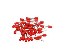 100 pièces E0506 E0508 E7508 E1008 E1508 E2508, embouts isolés, bornier, connecteur de fil d'extrémité de cordon, terminateur à sertir électrique(Red,E0506)