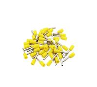 100 pièces E0506 E0508 E7508 E1008 E1508 E2508, embouts isolés, bornier, connecteur de fil d'extrémité de cordon, terminateur à sertir électrique(YELLOW,E2508)