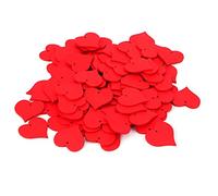 100 Pièces Éclats de Bois en Forme de Coeur Rouge, Pendentifs Artisanaux DIY, Décoration de Mariage - Plywood de Qualité, Perforés pour Suspension, Idéal Fêtes et Bricolage