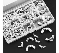 100 Pièces Écrous à Oreilles, Écrous à Papillon en Acier Inoxydable, Boulons à Ailette, Boulon de Serrage pour Fixation Outils de Bricolage Matériel Appareils électroniques, M3/M4/M5/M6/M8/M10/M12